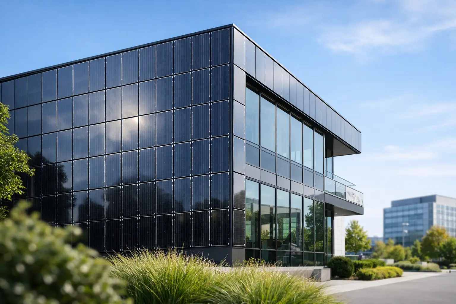 Photovoltaik-Fassade am Gebäude nutzen